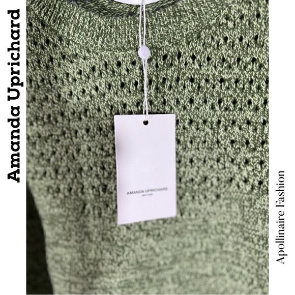 AMANDA UPRICHARD JAYLA KNIT SET IN GREEN IVORY NWT STUNNING SUPER SOFT - Picture 7 of 9
